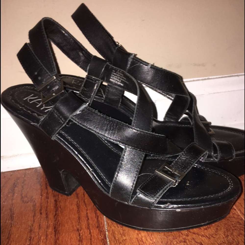 Kaya leather wedges Sz 8